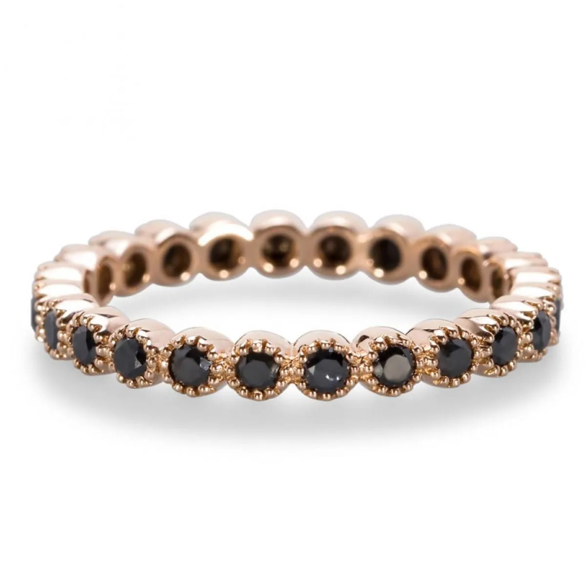 Rose Gold Black Diamond Band