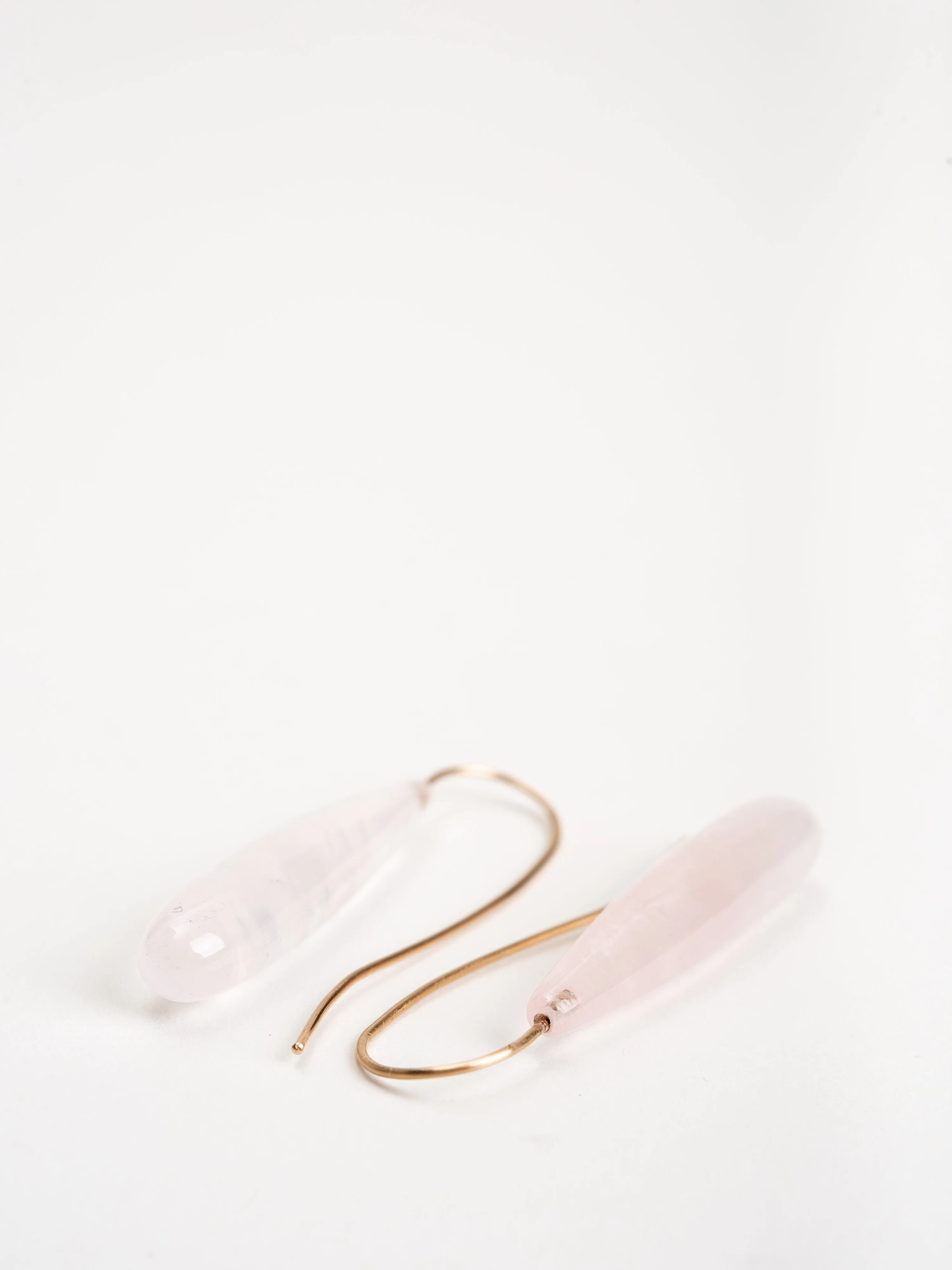 rose quartz teardrop earrings