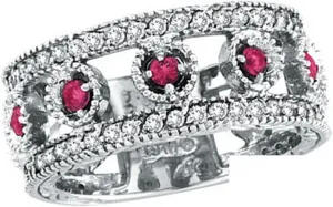 ROSE SAPPHIRE AND DIAMOND RING BAND 14K GOLD (0.72 CTW)
