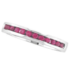ROSE SAPPHIRE CHANNEL SET STACK RING, 14K WHITE GOLD 14K GOLD (0.4 CTW)