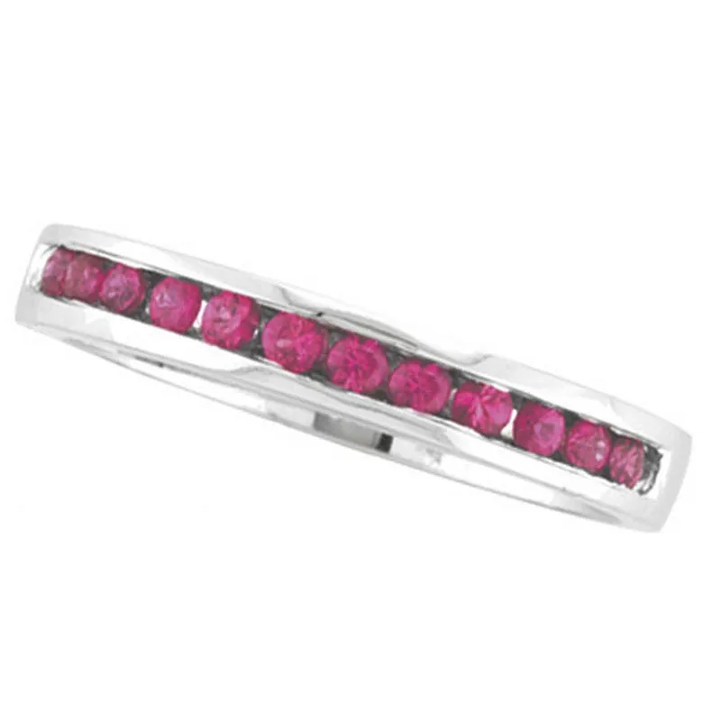 ROSE SAPPHIRE CHANNEL SET STACK RING, 14K WHITE GOLD 14K GOLD (0.4 CTW)