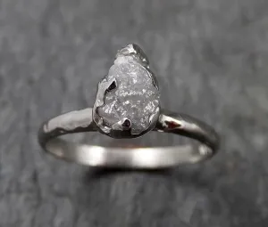 rough diamond engagement ring raw 14k white gold ring wedding diamond solitaire rough diamond ring byangeline 1431 Alternative Engagement