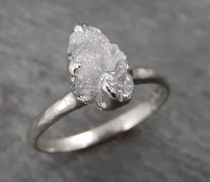 rough diamond engagement ring raw 14k white gold ring wedding diamond solitaire rough diamond ring byangeline 1768 Alternative Engagement