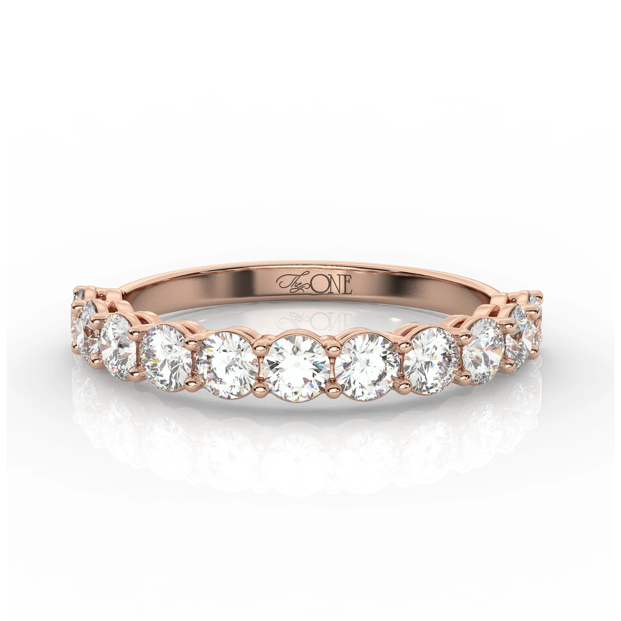 Round Diamond Half Eternity Band