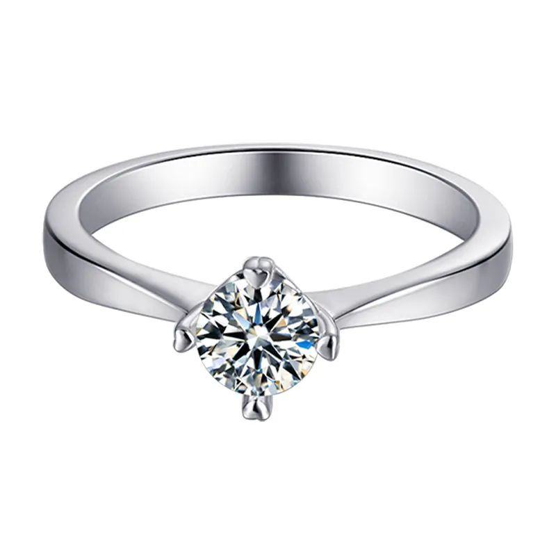 Round Moissanite Diamond Solitaire Ring