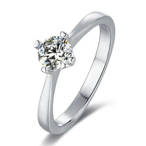 Round Moissanite Diamond Solitaire Ring