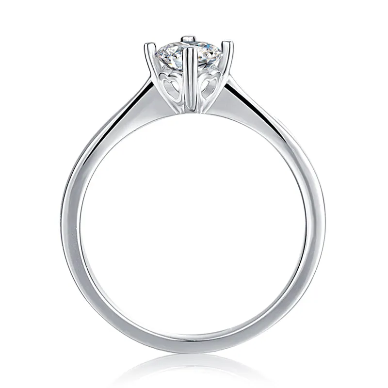Round Moissanite Diamond Solitaire Ring