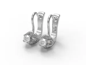 Russian Style Earrings Moissanite Floral Leverback Earrings 925 Sterling Silver