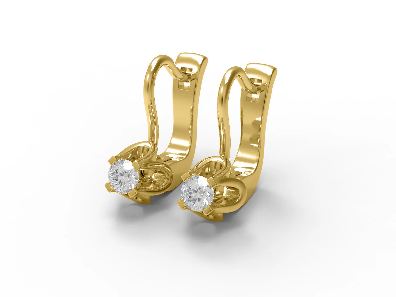 Russian Style Earrings Moissanite Floral Leverback Earrings 925 Sterling Silver