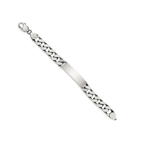 Sabel Collection Sterling Silver Curb Link ID Bracelet
