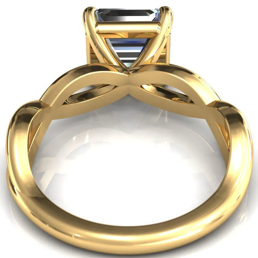 Sabina Asscher Moissanite 4 Claw Prong 3/4 Infinity Ring Engagement Ring
