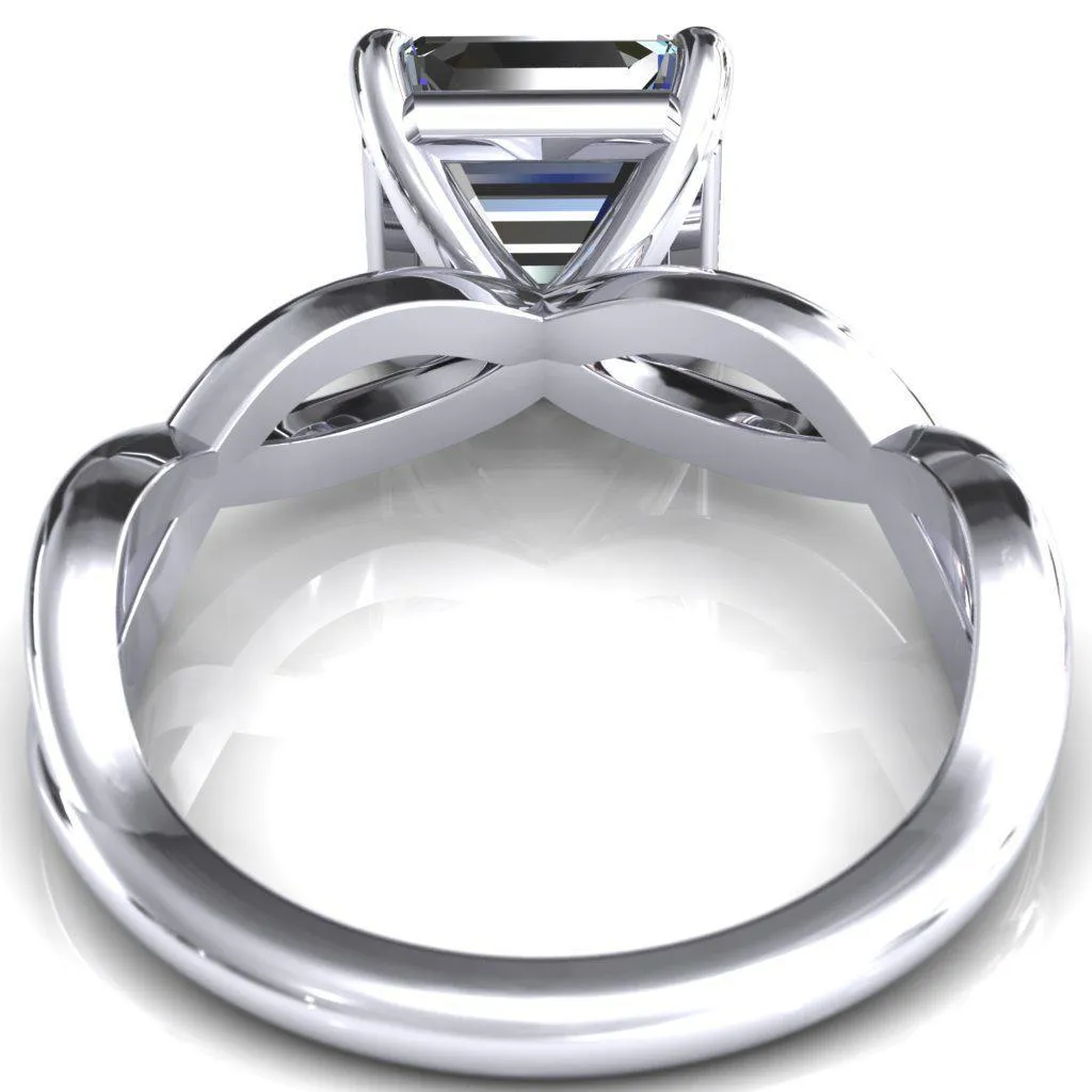 Sabina Asscher Moissanite 4 Claw Prong 3/4 Infinity Ring Engagement Ring