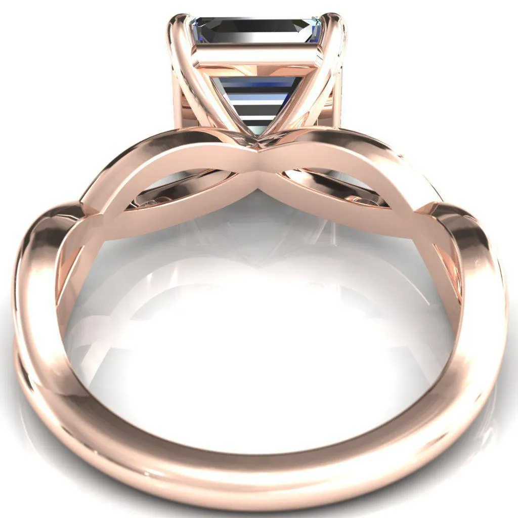 Sabina Asscher Moissanite 4 Claw Prong 3/4 Infinity Ring Engagement Ring
