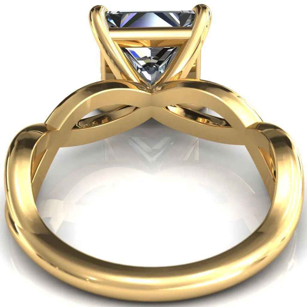 Sabina Princess/Square Moissanite 4 Claw Prong 3/4 Infinity Ring Engagement Ring