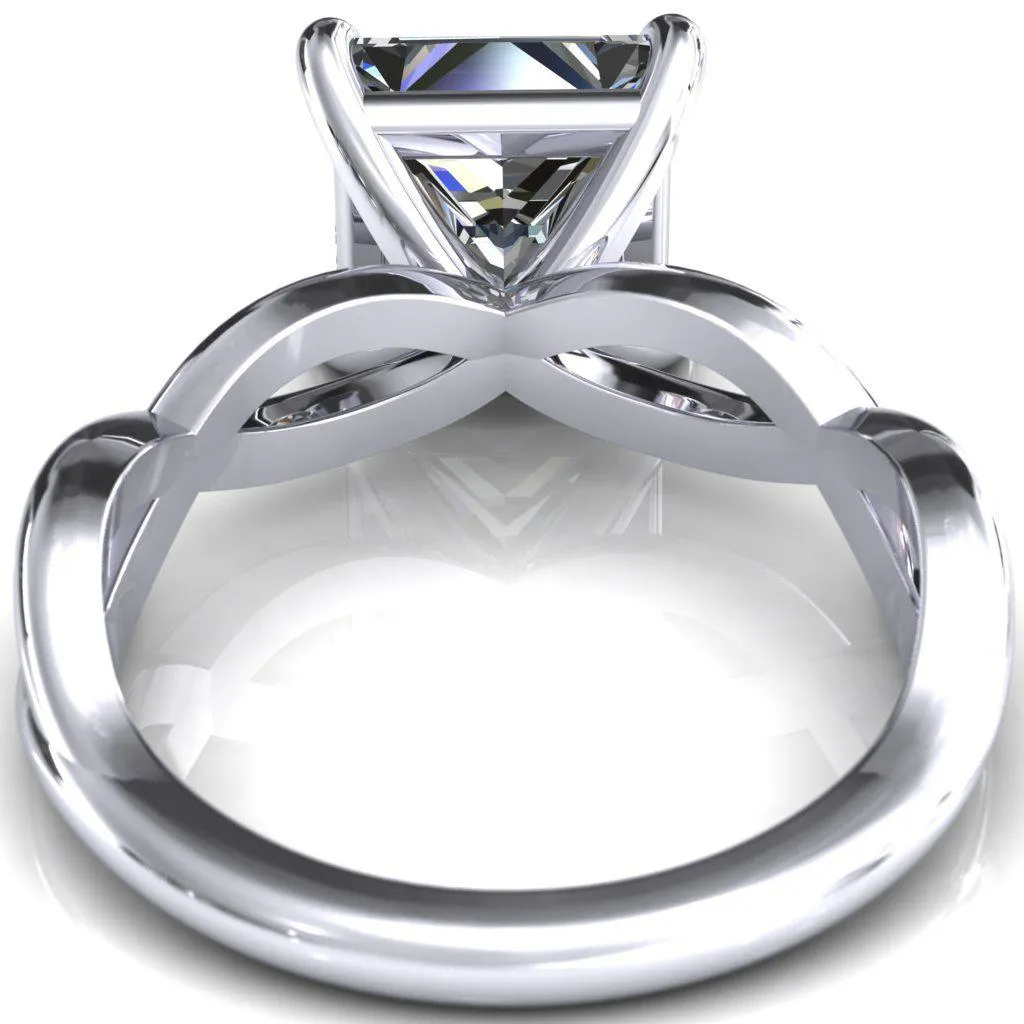 Sabina Princess/Square Moissanite 4 Claw Prong 3/4 Infinity Ring Engagement Ring