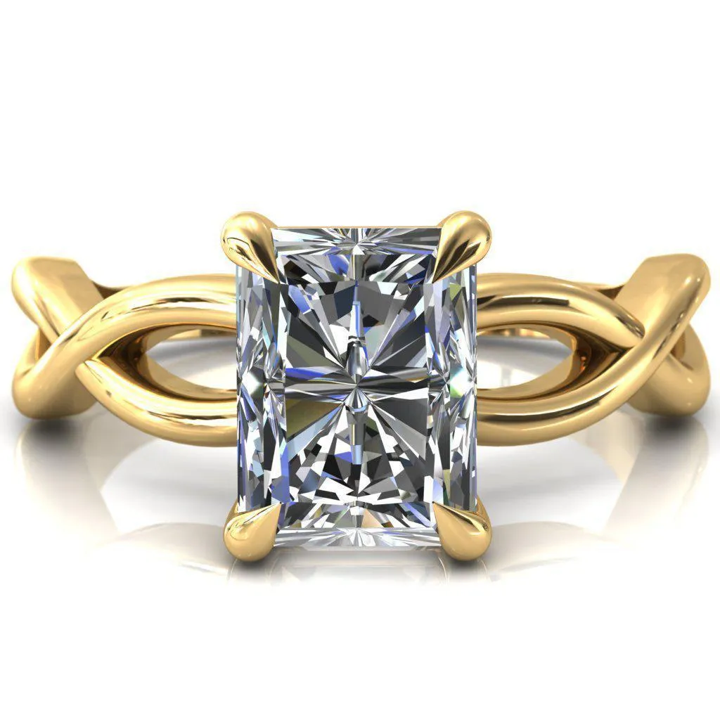 Sabina Radiant Moissanite 4 Claw Prong 3/4 Infinity Ring Engagement Ring