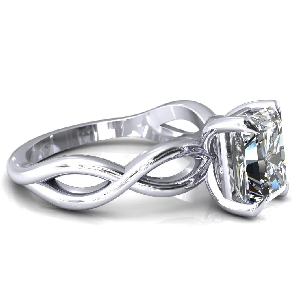 Sabina Radiant Moissanite 4 Claw Prong 3/4 Infinity Ring Engagement Ring