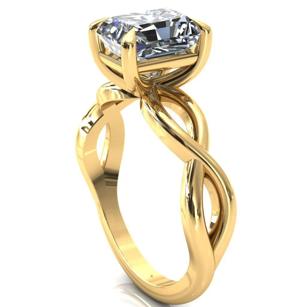 Sabina Radiant Moissanite 4 Claw Prong 3/4 Infinity Ring Engagement Ring