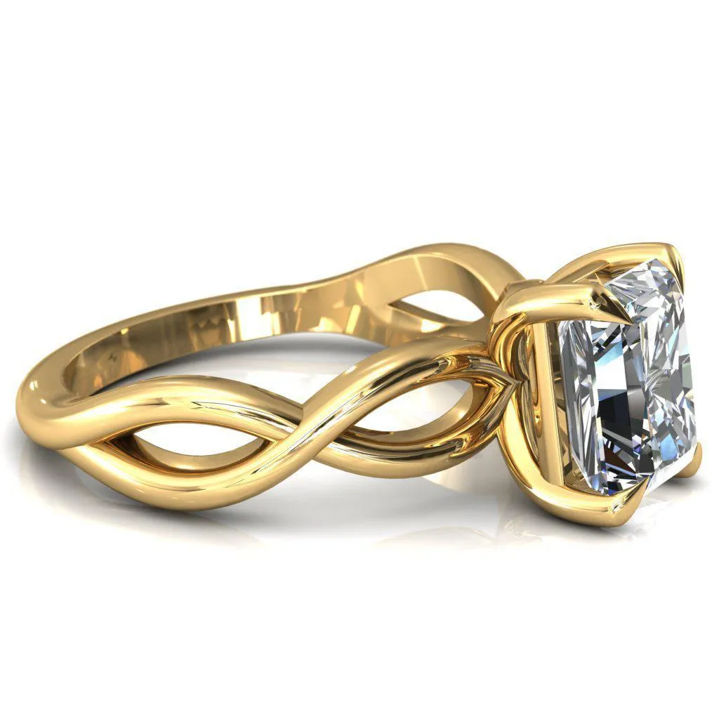 Sabina Radiant Moissanite 4 Claw Prong 3/4 Infinity Ring Engagement Ring