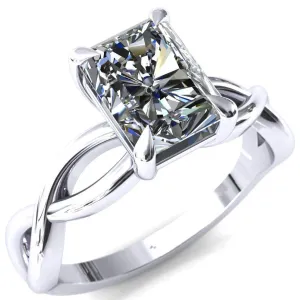 Sabina Radiant Moissanite 4 Claw Prong 3/4 Infinity Ring Engagement Ring
