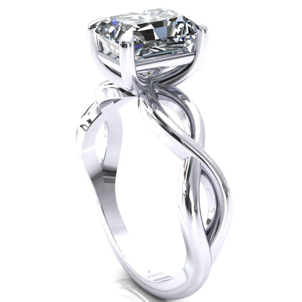 Sabina Radiant Moissanite 4 Claw Prong 3/4 Infinity Ring Engagement Ring