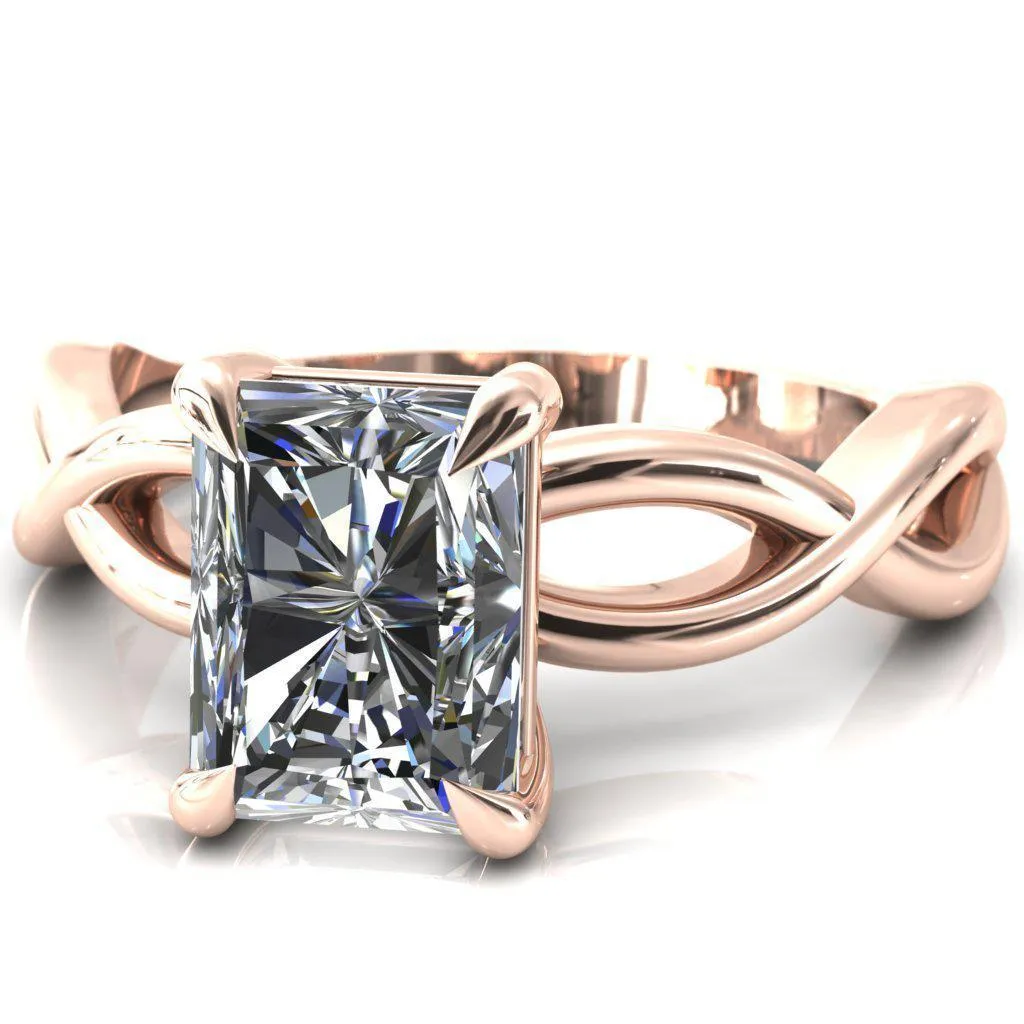 Sabina Radiant Moissanite 4 Claw Prong 3/4 Infinity Ring Engagement Ring