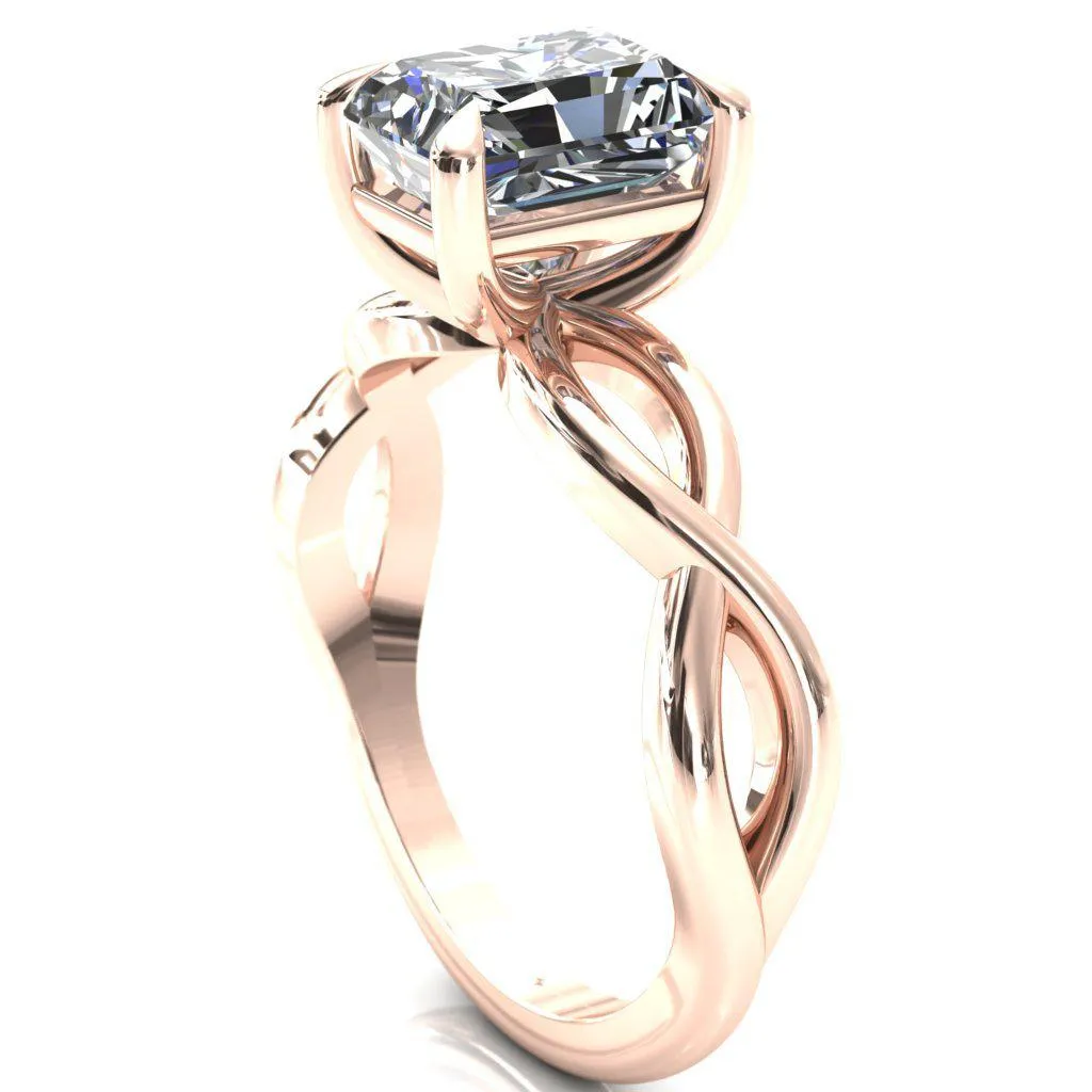 Sabina Radiant Moissanite 4 Claw Prong 3/4 Infinity Ring Engagement Ring