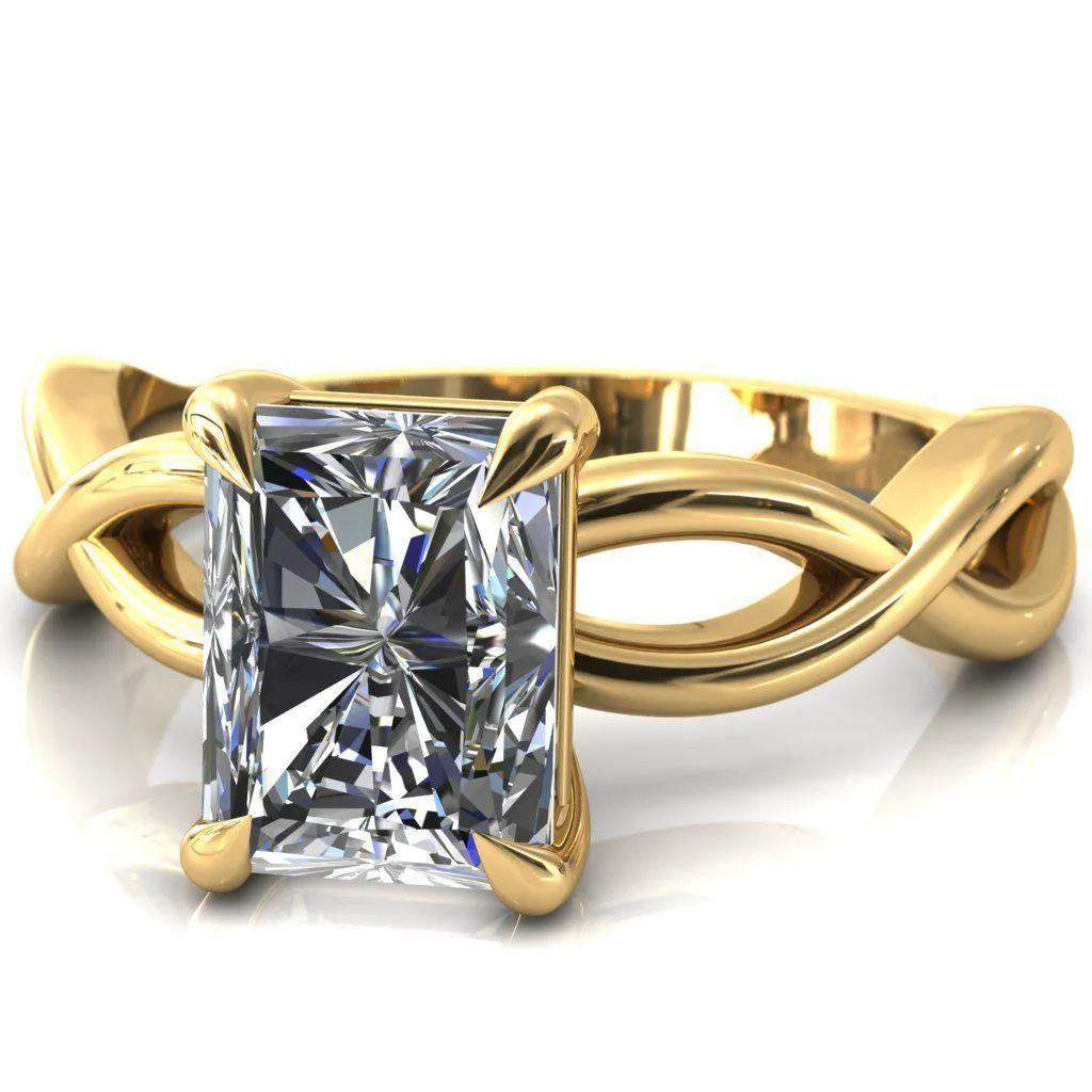 Sabina Radiant Moissanite 4 Claw Prong 3/4 Infinity Ring Engagement Ring