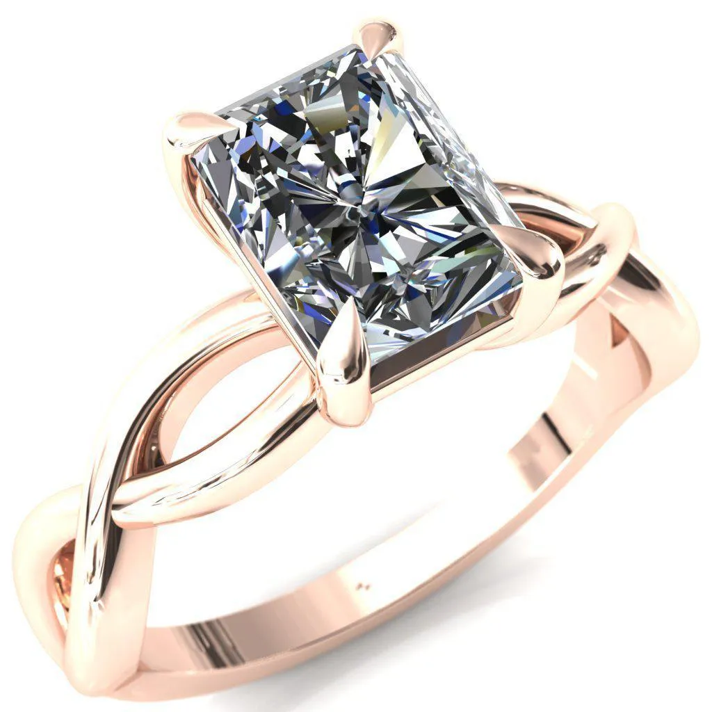 Sabina Radiant Moissanite 4 Claw Prong 3/4 Infinity Ring Engagement Ring