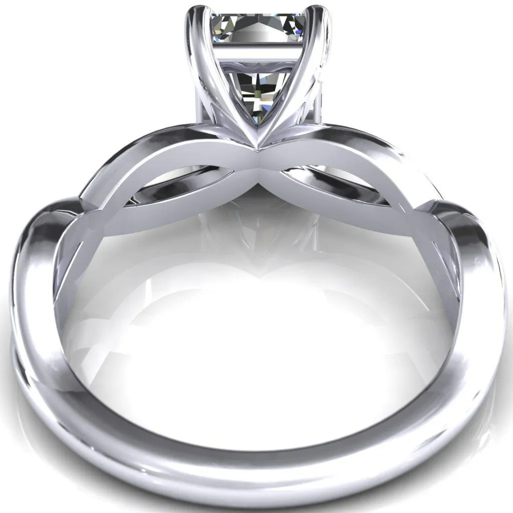 Sabina Radiant Moissanite 4 Claw Prong 3/4 Infinity Ring Engagement Ring
