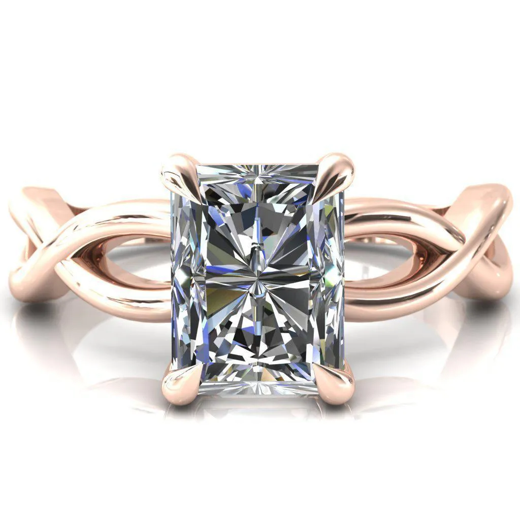 Sabina Radiant Moissanite 4 Claw Prong 3/4 Infinity Ring Engagement Ring