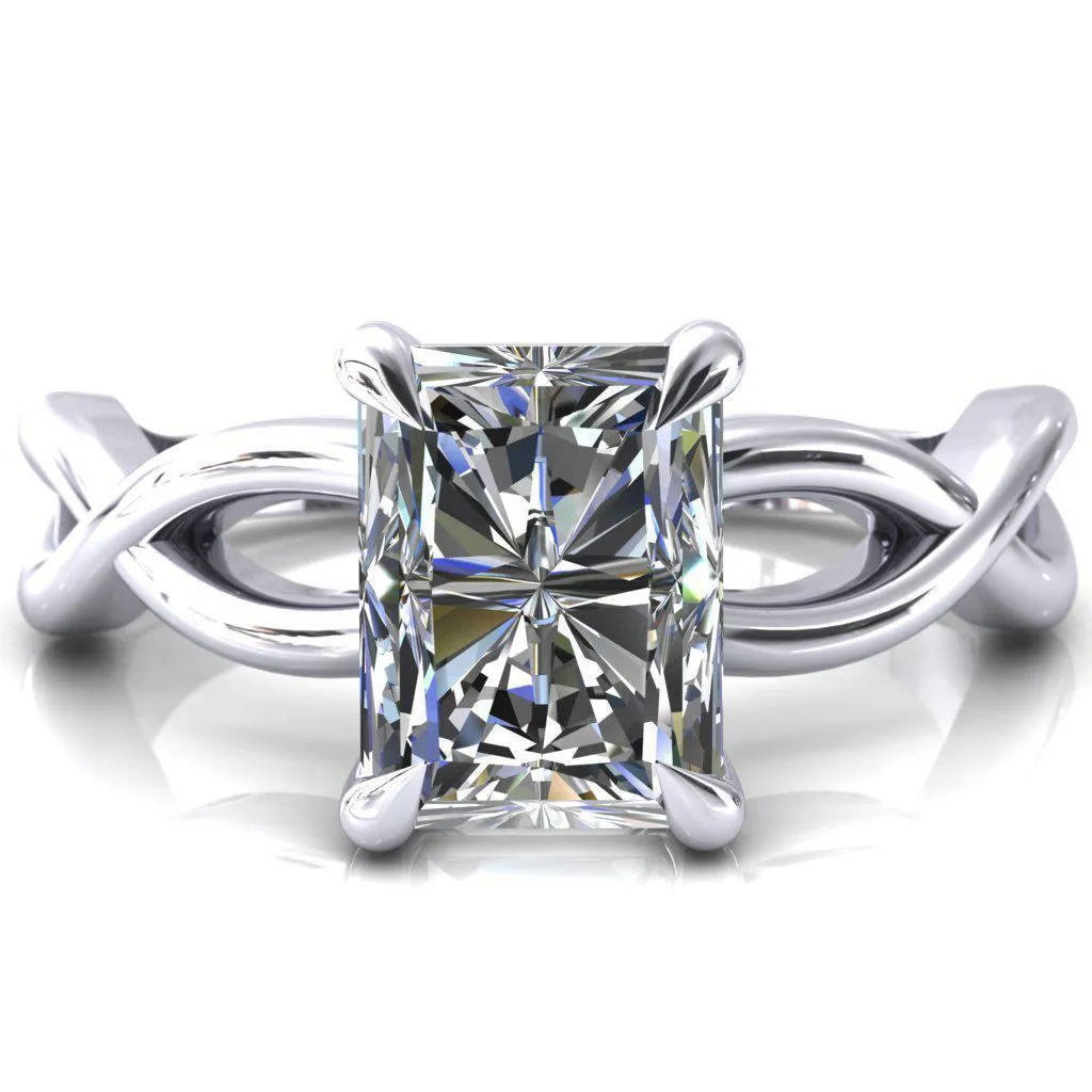 Sabina Radiant Moissanite 4 Claw Prong 3/4 Infinity Ring Engagement Ring