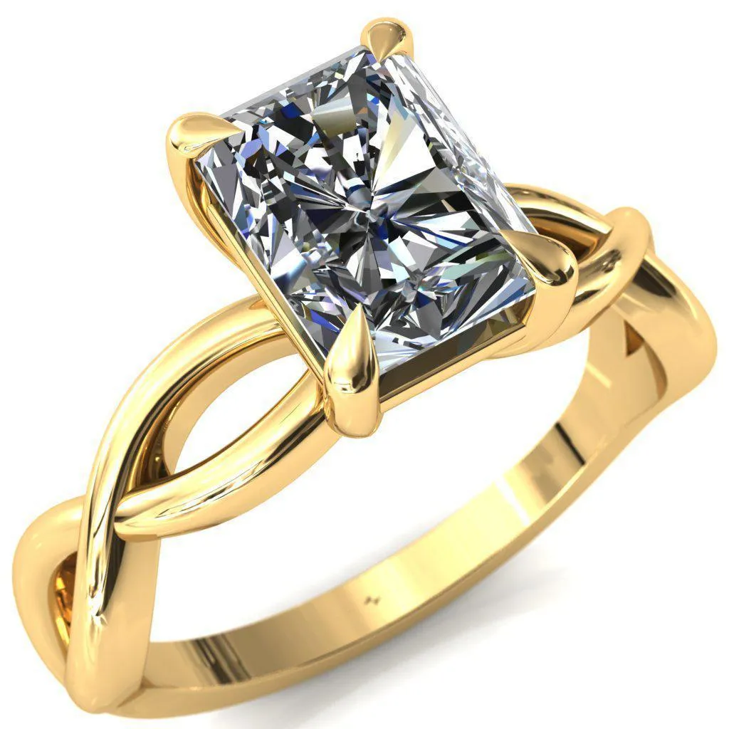 Sabina Radiant Moissanite 4 Claw Prong 3/4 Infinity Ring Engagement Ring