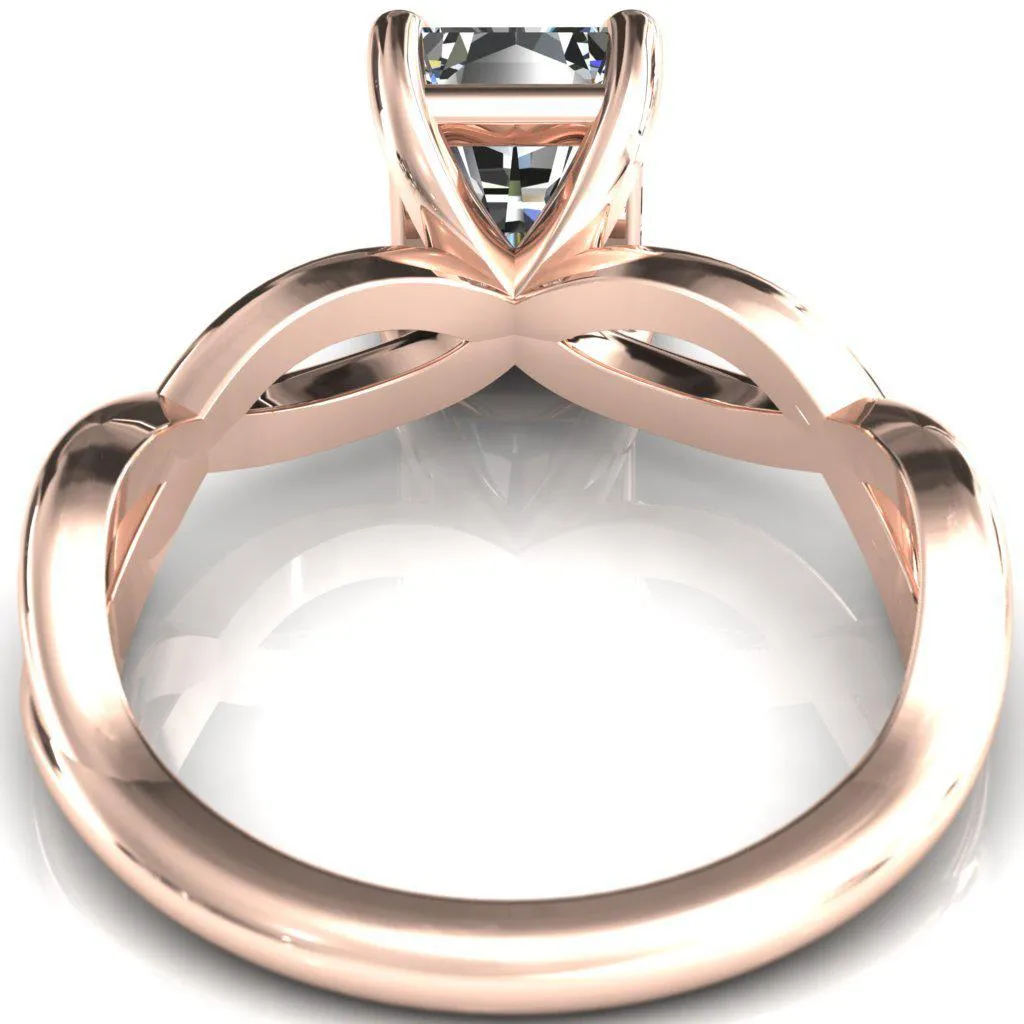 Sabina Radiant Moissanite 4 Claw Prong 3/4 Infinity Ring Engagement Ring