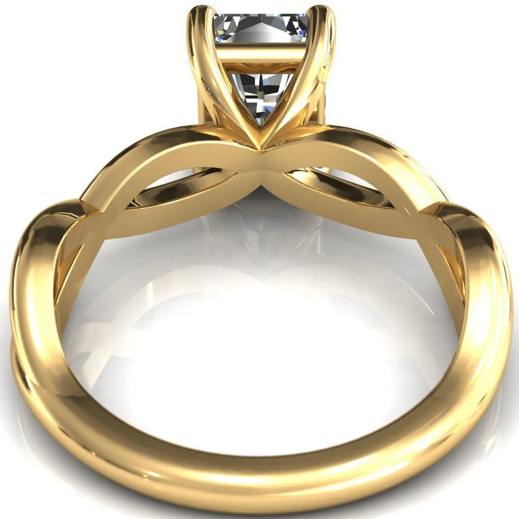 Sabina Radiant Moissanite 4 Claw Prong 3/4 Infinity Ring Engagement Ring