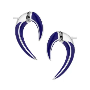 Sabre Solis Talon Earrings - Silver & Atlantic Ceramic