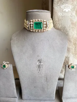 Salomi Moisanite Choker Set - Green