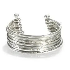 SATYA - Small Silver Multi Bangle Cuff