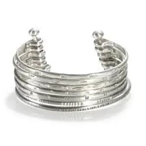 SATYA - Small Silver Multi Bangle Cuff