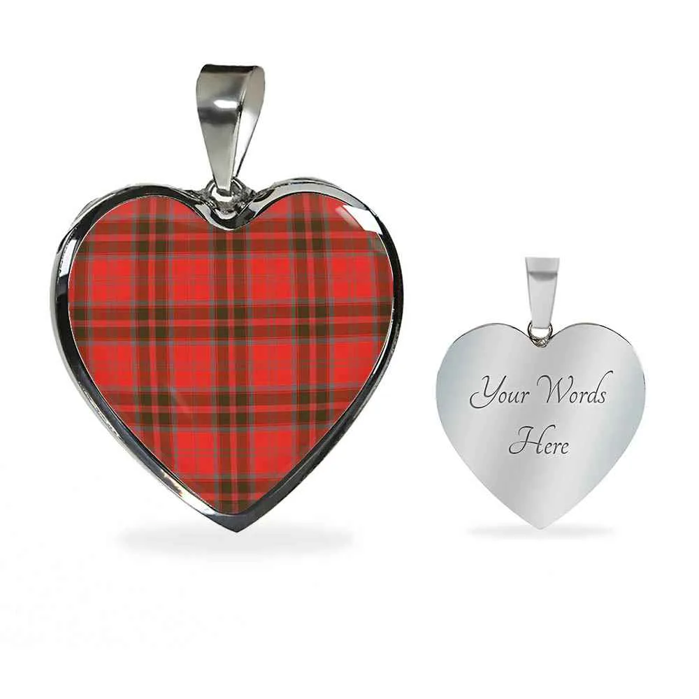 Scottish Heart Grant Necklace Weathered Large variety Top choice Clan Tartan