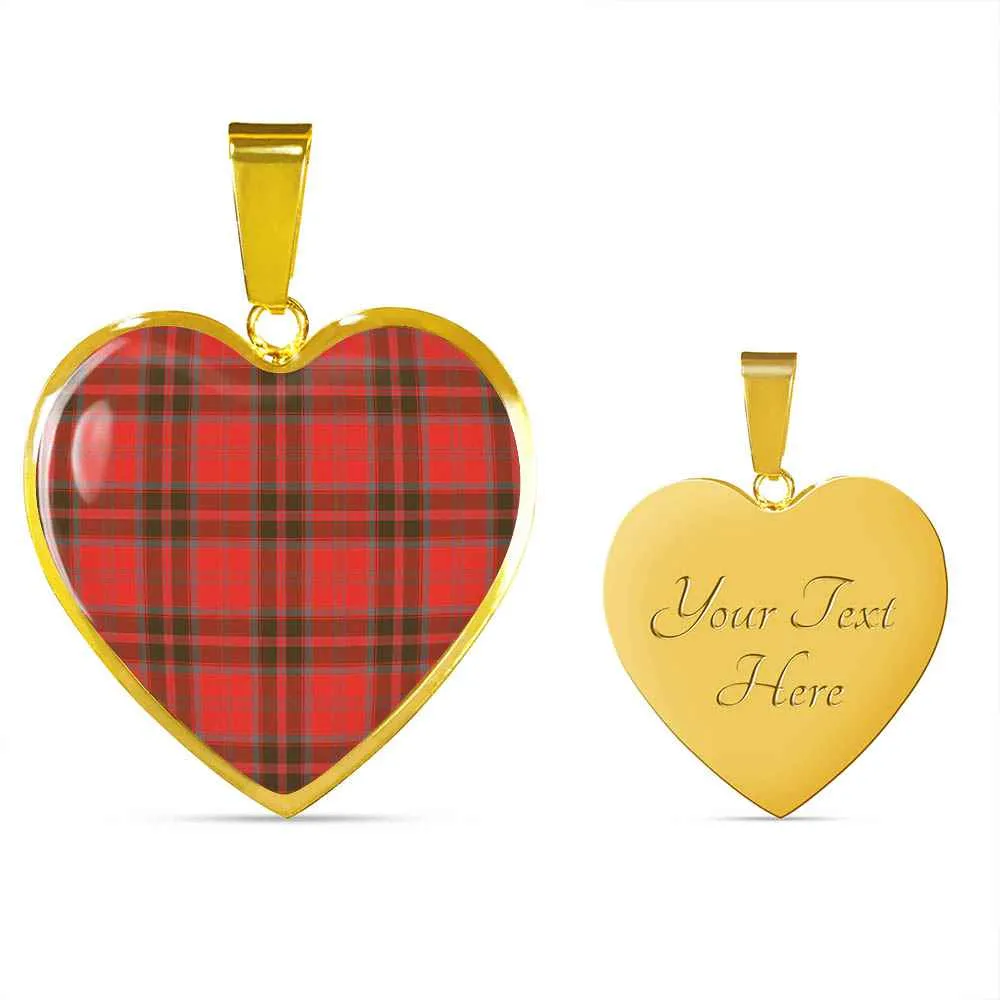 Scottish Heart Grant Necklace Weathered Large variety Top choice Clan Tartan
