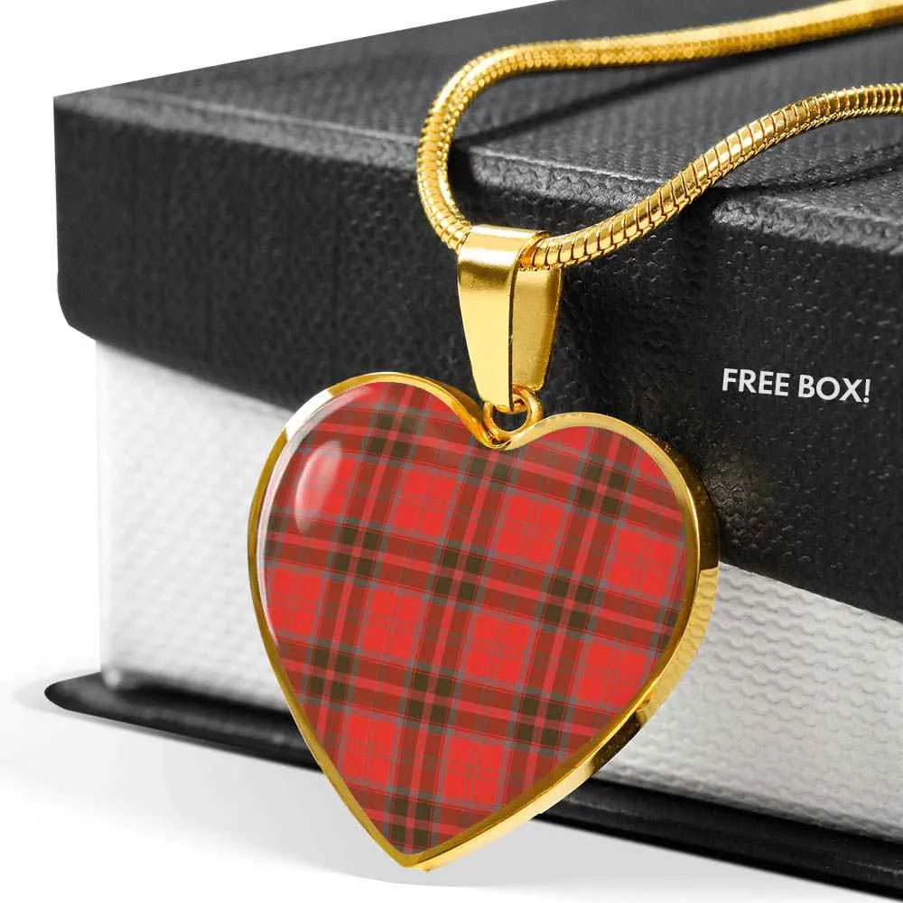 Scottish Heart Grant Necklace Weathered Large variety Top choice Clan Tartan