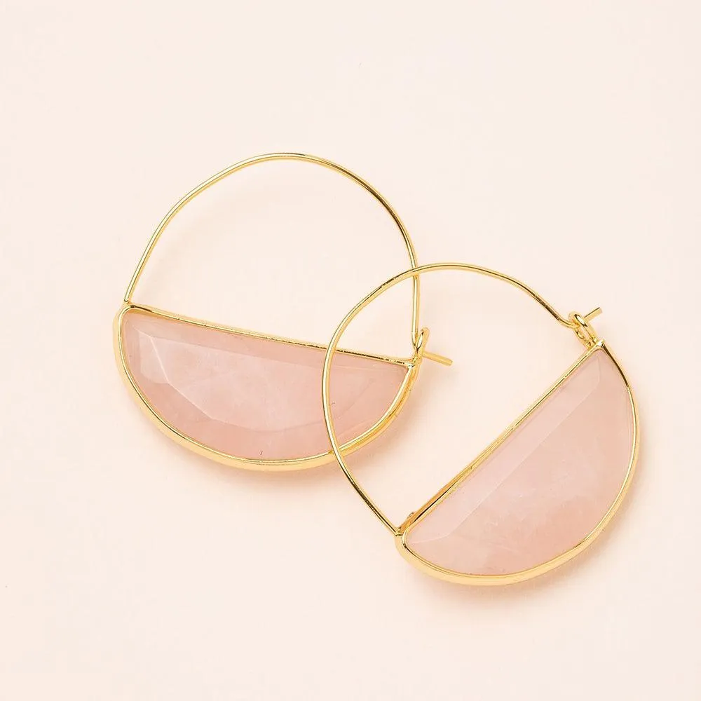 Scout Curated Wears Stone Prism Hoop Earring - Rose Quartz