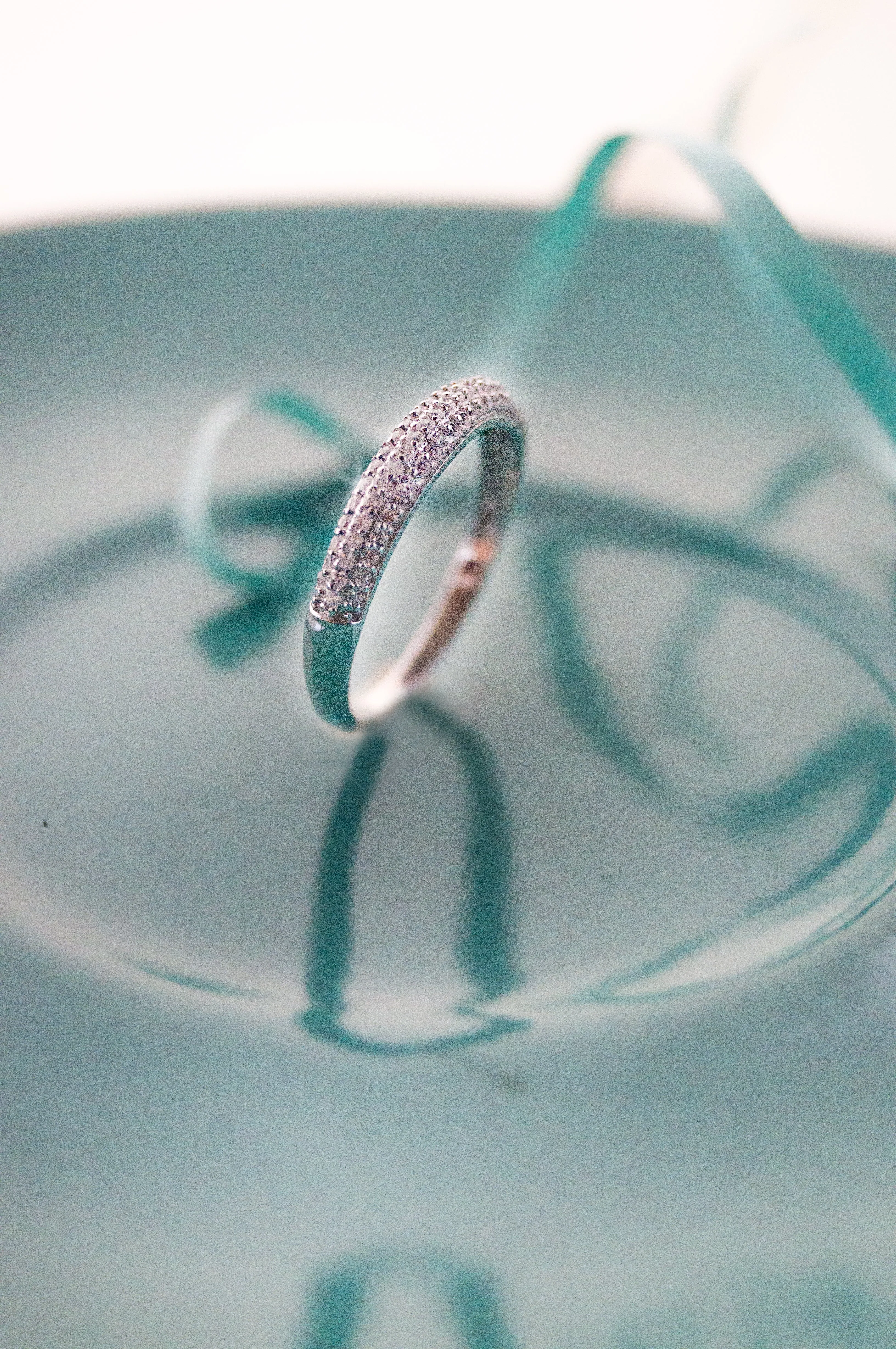 Sequence Studded Rose Gold Plated Sterling Silver Band