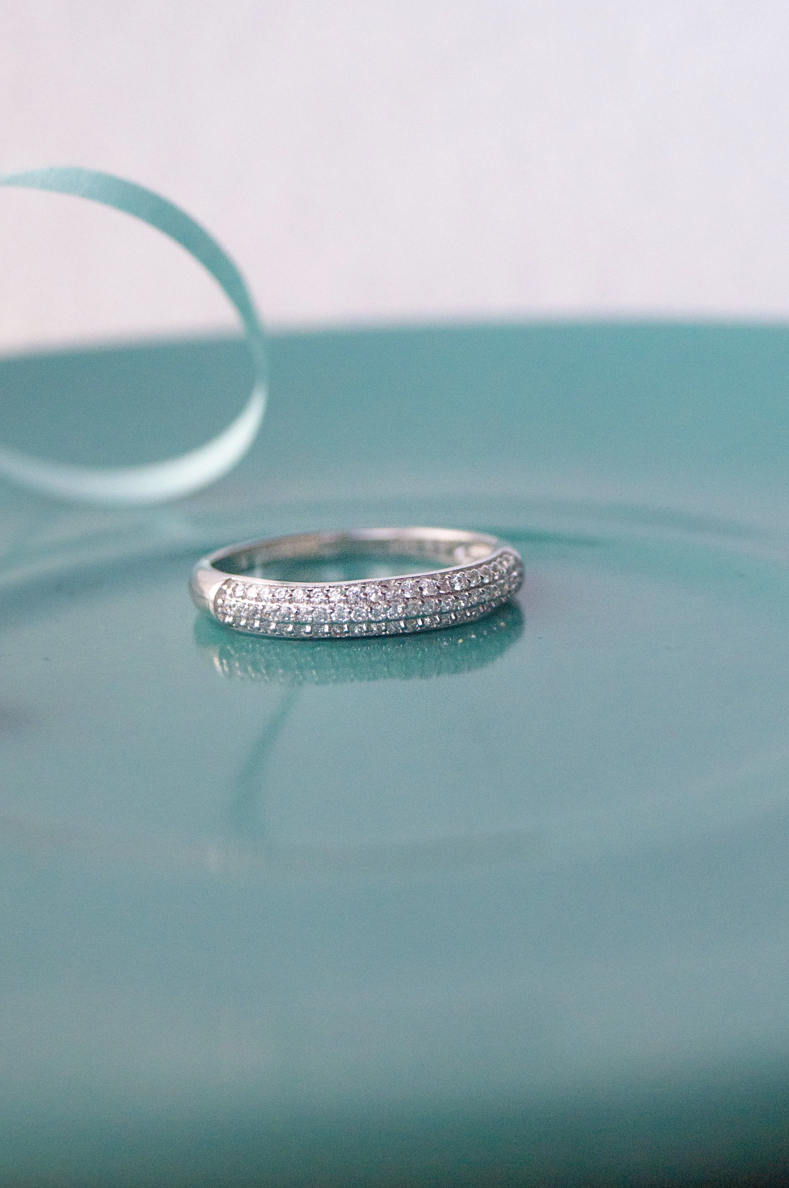 Sequence Studded Rose Gold Plated Sterling Silver Band