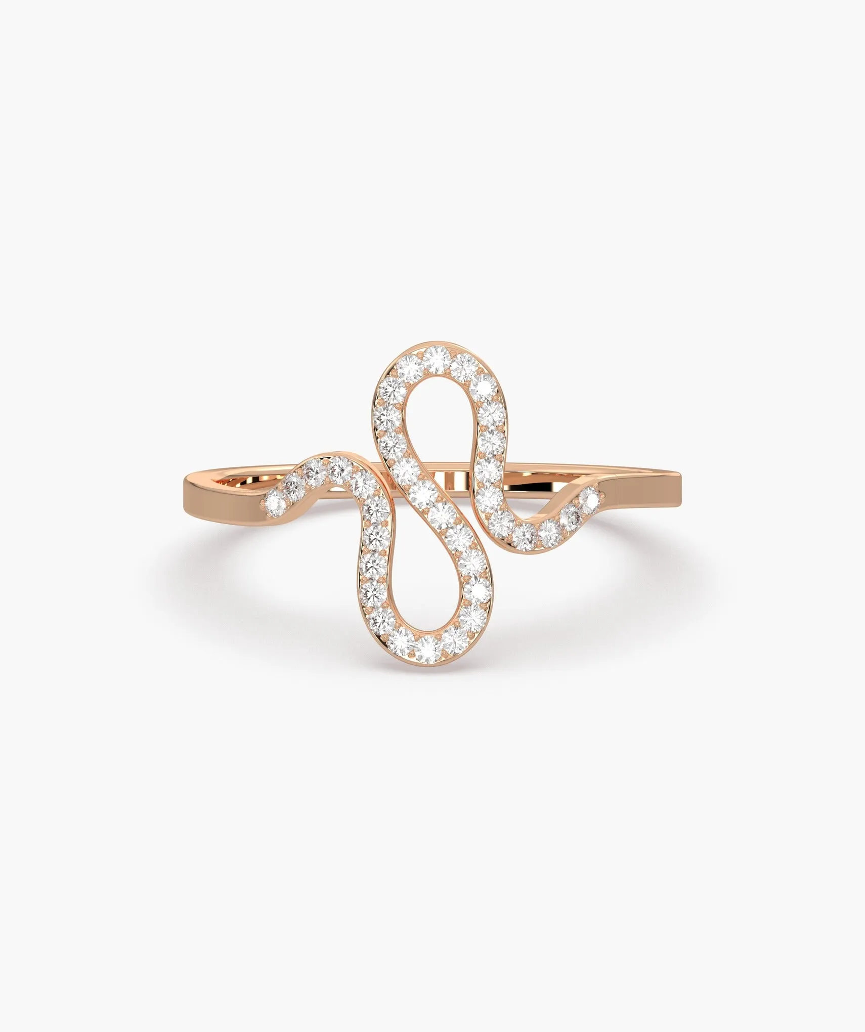 Serpentine Elegance Diamond Ring