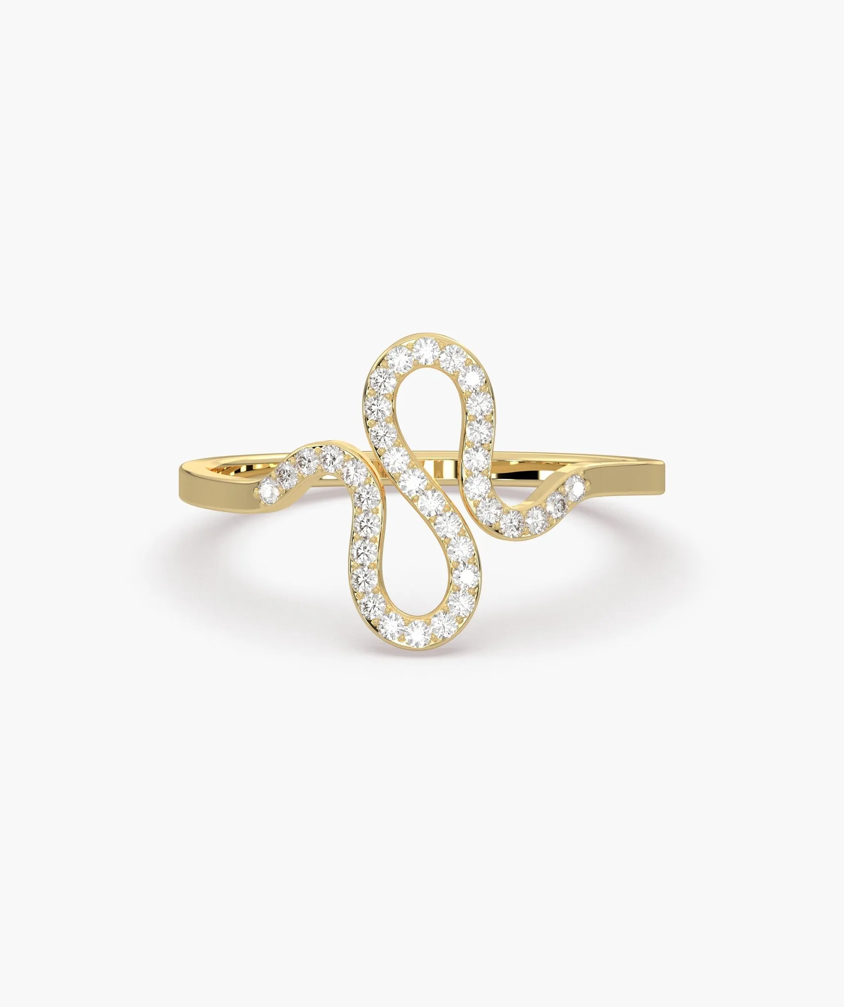 Serpentine Elegance Diamond Ring