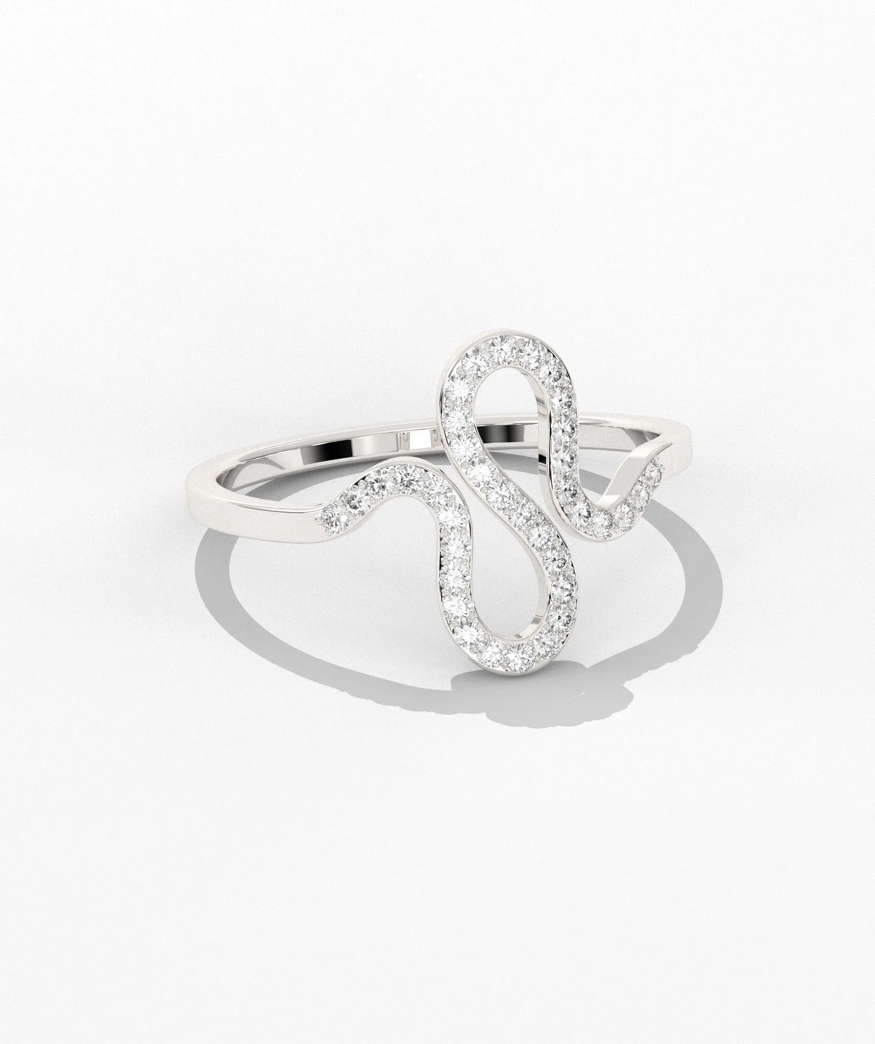 Serpentine Elegance Diamond Ring