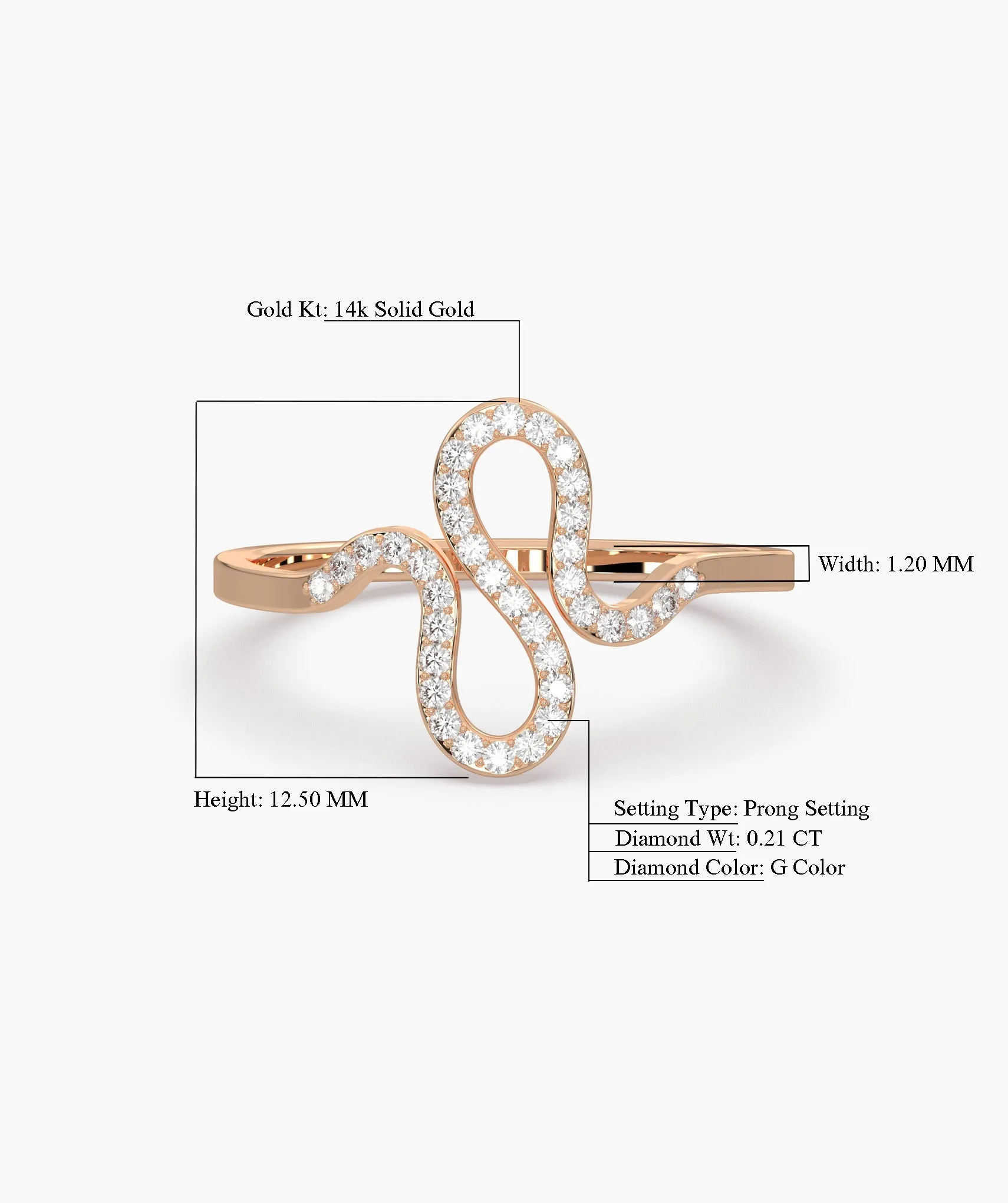 Serpentine Elegance Diamond Ring