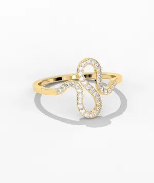 Serpentine Elegance Diamond Ring